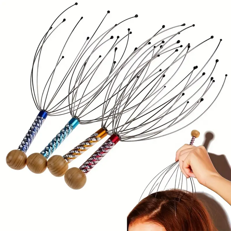 Octopus Scalp Head Massager, Alívio do relaxamento, Body Massager, Stress Relief, Scratcher, Alivia a tensão, Ferramentas de cuidados de saúde, Aleatório
