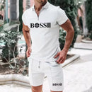 Camiseta masculina de manga curta com waffle, camiseta solta com lapela, cor sólida, terno casual, Europa e Estados Unidos, verão