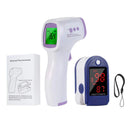 Termômetro infravermelho digital, testa, corpo, sem contato, febre, ou médico, portátil, oxímetro de pulso de dedo, oxigênio no sangue