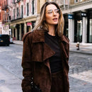 Camurça terno feminino único breasted gola alta jaqueta curta rendas até turn-down colarinho clássico casaco feminino shorts sólidos senhoras