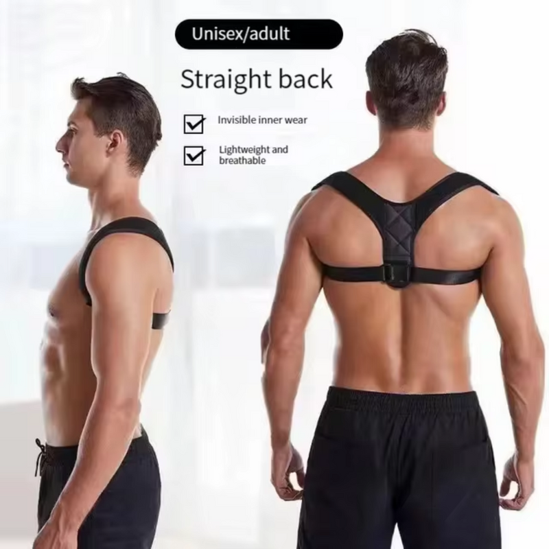 Cinto de correção de postura traseira, prevenção de corcunda, correção de postura sentada, unissex, respirável, modelagem corporal