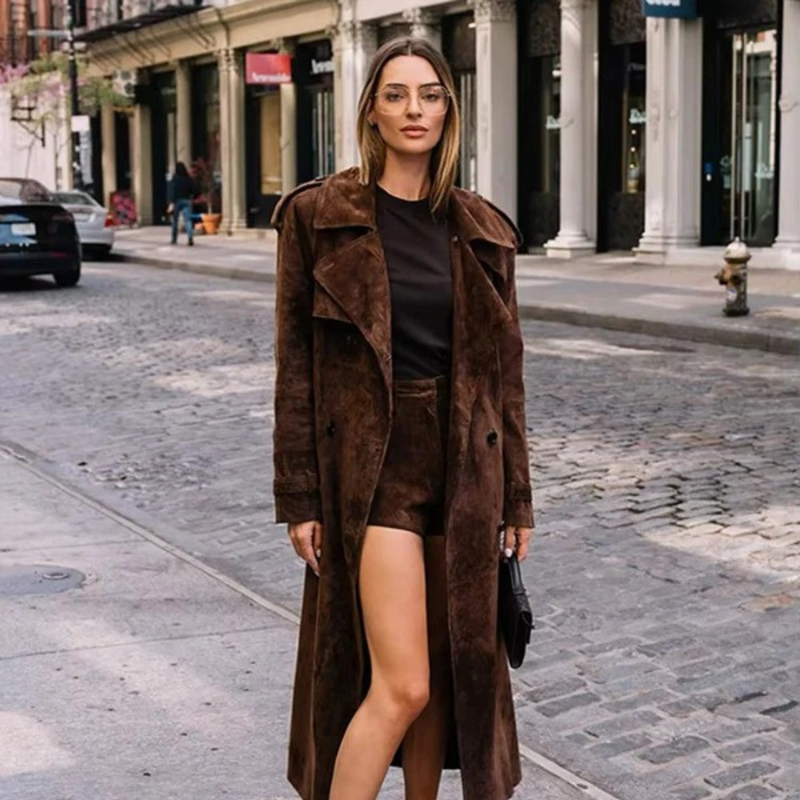 Camurça terno feminino único breasted gola alta jaqueta curta rendas até turn-down colarinho clássico casaco feminino shorts sólidos senhoras