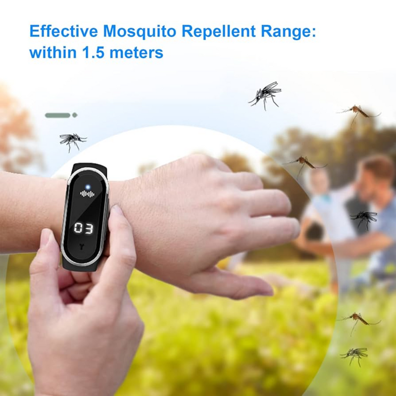 Novo Pulseira Antimosquito Ultrassônica de Silicone Elegante e Exquisita para Uso em Casa e ao Ar Livre
